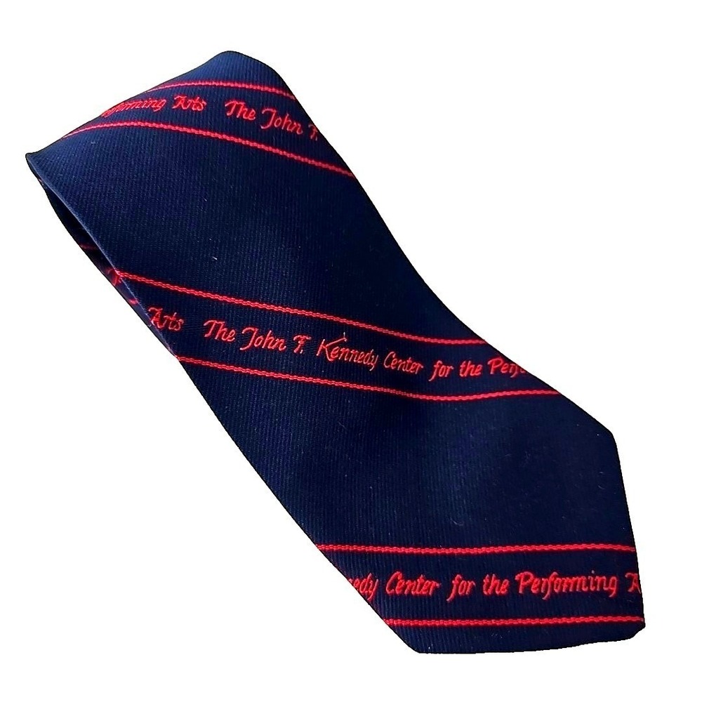 John F Kennedy Center for Performing Arts Navy Blue Silk Blend‎ Tie 58" L 3" W